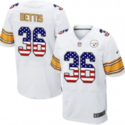 Mens Nike Pittsburgh Steelers 36 Jerome Bettis Elite White Road USA Flag Fashion NFL Jersey Mens Nike Pittsburgh Steelers 36 Jerome Bettis Elite White Road USA Flag Fashion NFL Jersey