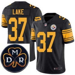 Men's Nike Pittsburgh Steelers #37 Carnell Lake Elite Black Rush NFL MDR Dan Rooney Patch Jersey Men's Nike Pittsburgh Steelers #37 Carnell Lake Elite Black Rush NFL MDR Dan Rooney Patch Jersey