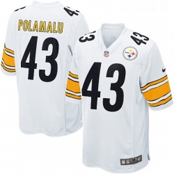Mens Nike Pittsburgh Steelers 43 Troy Polamalu Game White NFL Jersey Mens Nike Pittsburgh Steelers 43 Troy Polamalu Game White NFL Jersey