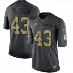 Mens Nike Pittsburgh Steelers 43 Troy Polamalu Limited Black 2016 Salute to Service NFL Jersey Mens Nike Pittsburgh Steelers 43 Troy Polamalu Limited Black 2016 Salute to Service NFL Jersey