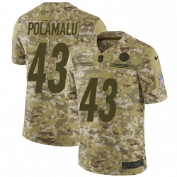 Mens Nike Pittsburgh Steelers 43 Troy Polamalu Limited Camo 2018 Salute to Service NFL Jersey Mens Nike Pittsburgh Steelers 43 Troy Polamalu Limited Camo 2018 Salute to Service NFL Jersey