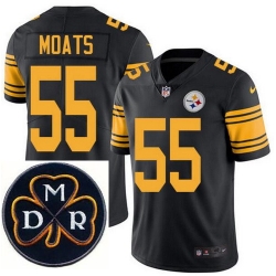 Men's Nike Pittsburgh Steelers #55 Arthur Moats Elite Black Rush NFL MDR Dan Rooney Patch Jersey Men's Nike Pittsburgh Steelers #55 Arthur Moats Elite Black Rush NFL MDR Dan Rooney Patch Jersey