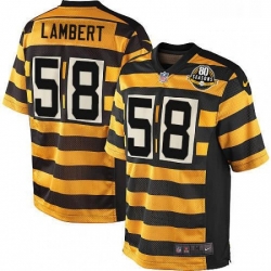 Mens Nike Pittsburgh Steelers 58 Jack Lambert Game YellowBlack Alternate 80TH Anniversary Throwback NFL Jersey Mens Nike Pittsburgh Steelers 58 Jack Lambert Game YellowBlack Alternate 80TH Anniversary Throwback NFL Jersey