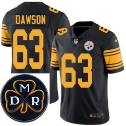 Men's Nike Pittsburgh Steelers #63 Dermontti Dawson Elite Black Rush NFL MDR Dan Rooney Patch Jersey Men's Nike Pittsburgh Steelers #63 Dermontti Dawson Elite Black Rush NFL MDR Dan Rooney Patch Jersey