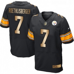 Mens Nike Pittsburgh Steelers 7 Ben Roethlisberger Elite BlackGold Team Color NFL Jersey Mens Nike Pittsburgh Steelers 7 Ben Roethlisberger Elite BlackGold Team Color NFL Jersey
