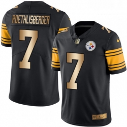 Mens Nike Pittsburgh Steelers 7 Ben Roethlisberger Limited BlackGold Rush NFL Jersey Mens Nike Pittsburgh Steelers 7 Ben Roethlisberger Limited BlackGold Rush NFL Jersey