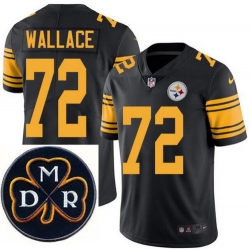 Men's Nike Pittsburgh Steelers #72 Cody Wallace Elite Black Rush NFL MDR Dan Rooney Patch Jersey Men's Nike Pittsburgh Steelers #72 Cody Wallace Elite Black Rush NFL MDR Dan Rooney Patch Jersey