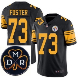 Men's Nike Pittsburgh Steelers #73 Ramon Foster Elite Black Rush NFL MDR Dan Rooney Patch Jersey Men's Nike Pittsburgh Steelers #73 Ramon Foster Elite Black Rush NFL MDR Dan Rooney Patch Jersey
