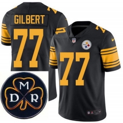Men's Nike Pittsburgh Steelers #77 Marcus Gilbert Elite Black Rush NFL MDR Dan Rooney Patch Jersey Men's Nike Pittsburgh Steelers #77 Marcus Gilbert Elite Black Rush NFL MDR Dan Rooney Patch Jersey