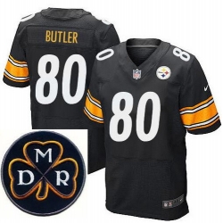 Men's Nike Pittsburgh Steelers #80 Jack Butler Elite Black NFL MDR Dan Rooney Patch Jersey Men's Nike Pittsburgh Steelers #80 Jack Butler Elite Black NFL MDR Dan Rooney Patch Jersey