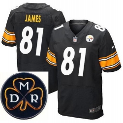 Men's Nike Pittsburgh Steelers #81 Jesse James Elite Black NFL MDR Dan Rooney Patch Jersey Men's Nike Pittsburgh Steelers #81 Jesse James Elite Black NFL MDR Dan Rooney Patch Jersey