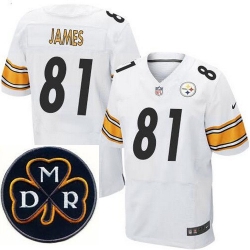Men's Nike Pittsburgh Steelers #81 Jesse James Elite White NFL MDR Dan Rooney Patch Jersey Men's Nike Pittsburgh Steelers #81 Jesse James Elite White NFL MDR Dan Rooney Patch Jersey