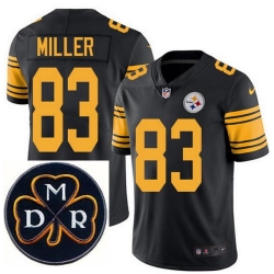 Men's Nike Pittsburgh Steelers #83 Heath Miller Elite Black Rush NFL MDR Dan Rooney Patch Jersey Men's Nike Pittsburgh Steelers #83 Heath Miller Elite Black Rush NFL MDR Dan Rooney Patch Jersey