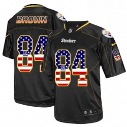 Mens Nike Pittsburgh Steelers 84 Antonio Brown Elite Black USA Flag Fashion NFL Jersey Mens Nike Pittsburgh Steelers 84 Antonio Brown Elite Black USA Flag Fashion NFL Jersey