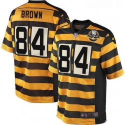 Mens Nike Pittsburgh Steelers 84 Antonio Brown Elite YellowBlack Alternate 80TH Anniversary Throwback NFL Jersey Mens Nike Pittsburgh Steelers 84 Antonio Brown Elite YellowBlack Alternate 80TH Anniversary Throwback NFL Jersey