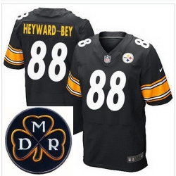 Men's Nike Pittsburgh Steelers #88 Darrius Heyward-Bey Black Team Color Stitched NFL Elite MDR Dan Rooney Patch Jersey Men's Nike Pittsburgh Steelers #88 Darrius Heyward-Bey Black Team Color Stitched NFL Elite MDR Dan Rooney Patch Jersey