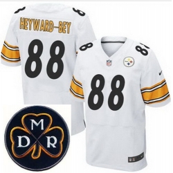 Men's Nike Pittsburgh Steelers #88 Darrius Heyward-Bey White Stitched NFL Elite MDR Dan Rooney Patch Jersey Men's Nike Pittsburgh Steelers #88 Darrius Heyward-Bey White Stitched NFL Elite MDR Dan Rooney Patch Jersey