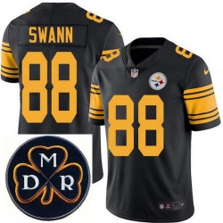 Men's Nike Pittsburgh Steelers #88 Lynn Swann Elite Black Rush NFL MDR Dan Rooney Patch Jersey Men's Nike Pittsburgh Steelers #88 Lynn Swann Elite Black Rush NFL MDR Dan Rooney Patch Jersey