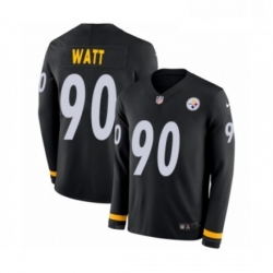 Mens Nike Pittsburgh Steelers 90 T J Watt Limited Black Therma Long Sleeve NFL Jersey Mens Nike Pittsburgh Steelers 90 T J Watt Limited Black Therma Long Sleeve NFL Jersey
