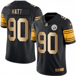 Mens Nike Pittsburgh Steelers 90 T J Watt Limited BlackGold Rush Vapor Untouchable NFL Jersey Mens Nike Pittsburgh Steelers 90 T J Watt Limited BlackGold Rush Vapor Untouchable NFL Jersey