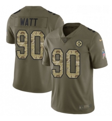 Mens Nike Pittsburgh Steelers 90 T J Watt Limited OliveCamo 2017 Salute to Service NFL Jersey