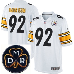 Men's Nike Pittsburgh Steelers #92 James Harrison White MDR Dan Rooney Patch Jerseys Men's Nike Pittsburgh Steelers #92 James Harrison White MDR Dan Rooney Patch Jerseys