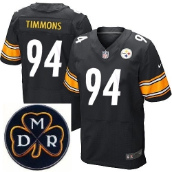 Men's Nike Pittsburgh Steelers #94 Lawrence Timmons Black Stitched NFL Elite MDR Dan Rooney Patch Jersey Men's Nike Pittsburgh Steelers #94 Lawrence Timmons Black Stitched NFL Elite MDR Dan Rooney Patch Jersey