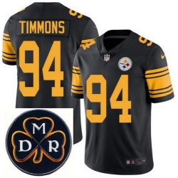 Men's Nike Pittsburgh Steelers #94 Lawrence Timmons Elite Black Rush NFL MDR Dan Rooney Patch Jersey Men's Nike Pittsburgh Steelers #94 Lawrence Timmons Elite Black Rush NFL MDR Dan Rooney Patch Jersey