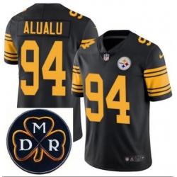 Men's Nike Pittsburgh Steelers #94 Tyson Alualu NFL Rush MDR Dan Rooney Patch Jersey Men's Nike Pittsburgh Steelers #94 Tyson Alualu NFL Rush MDR Dan Rooney Patch Jersey