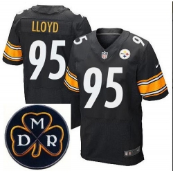 Men's Nike Pittsburgh Steelers #95 Greg Lloyd Elite Black NFL MDR Dan Rooney Patch Jersey Men's Nike Pittsburgh Steelers #95 Greg Lloyd Elite Black NFL MDR Dan Rooney Patch Jersey