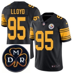 Men's Nike Pittsburgh Steelers #95 Greg Lloyd Elite Black Rush NFL MDR Dan Rooney Patch Jersey Men's Nike Pittsburgh Steelers #95 Greg Lloyd Elite Black Rush NFL MDR Dan Rooney Patch Jersey