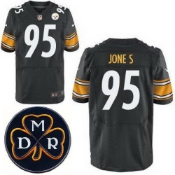 Men's Nike Pittsburgh Steelers #95 Jarvis Jones Black NFL Elite MDR Dan Rooney Patch Jersey Men's Nike Pittsburgh Steelers #95 Jarvis Jones Black NFL Elite MDR Dan Rooney Patch Jersey