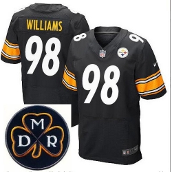 Men's Nike Pittsburgh Steelers #98 Vince Williams Elite Black NFL MDR Dan Rooney Patch Jersey Men's Nike Pittsburgh Steelers #98 Vince Williams Elite Black NFL MDR Dan Rooney Patch Jersey