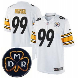 Men's Nike Pittsburgh Steelers #99 Brett Keisel White Elite MDR Dan Rooney Patch Jerseys Men's Nike Pittsburgh Steelers #99 Brett Keisel White Elite MDR Dan Rooney Patch Jerseys