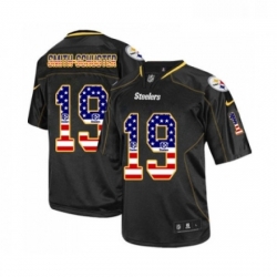 Mens Pittsburgh Steelers 19 JuJu Smith Schuster Elite Black USA Flag Fashion Football Jersey Mens Pittsburgh Steelers 19 JuJu Smith Schuster Elite Black USA Flag Fashion Football Jersey