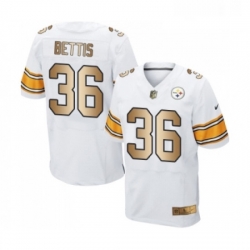 Mens Pittsburgh Steelers 36 Jerome Bettis Elite White Gold Football Jersey Mens Pittsburgh Steelers 36 Jerome Bettis Elite White Gold Football Jersey