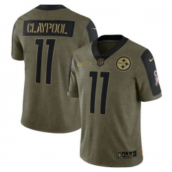 Men's Pittsburgh Steelers Chase Claypool Nike Olive 2021 Salute To Service Limited Player Jersey Men's Pittsburgh Steelers Chase Claypool Nike Olive 2021 Salute To Service Limited Player Jersey