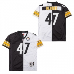 Men's Pittsburgh Steelers Mel Blount #47 White Black Split Stitched NFL Football Jersey Men's Pittsburgh Steelers Mel Blount #47 White Black Split Stitched NFL Football Jersey