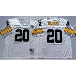 Mitchell And Ness Steelers #20 Rocky Bleier white Throwback Stitched NFL Jersey Mitchell And Ness Steelers #20 Rocky Bleier white Throwback Stitched NFL Jersey