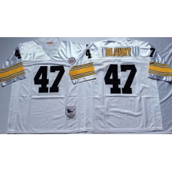 Mitchell And Ness Steelers #47 Mel Blount white Throwback Stitched NFL Jersey Mitchell And Ness Steelers #47 Mel Blount white Throwback Stitched NFL Jersey