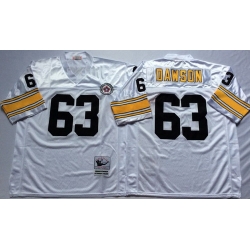 Mitchell And Ness Steelers #63 Dermontti Dawson white Throwback Stitched NFL Jersey Mitchell And Ness Steelers #63 Dermontti Dawson white Throwback Stitched NFL Jersey