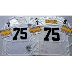 Mitchell And Ness Steelers #75 Joe Greene white Throwback Stitched NFL Jersey Mitchell And Ness Steelers #75 Joe Greene white Throwback Stitched NFL Jersey