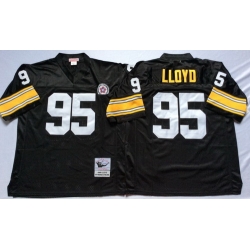 Mitchell And Ness Steelers #95 95 Greg Lloyd Black Throwback Stitched NFL Jersey Mitchell And Ness Steelers #95 95 Greg Lloyd Black Throwback Stitched NFL Jersey