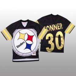 NFL Pittsburgh Steelers 30 James Conner Black Men Mitchell  26 Nell Big Face Fashion Limited NFL Jersey NFL Pittsburgh Steelers 30 James Conner Black Men Mitchell  26 Nell Big Face Fashion Limited NFL Jersey
