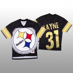 NFL Pittsburgh Steelers 31 Justin Layne Black Men Mitchell  26 Nell Big Face Fashion Limited NFL Jersey NFL Pittsburgh Steelers 31 Justin Layne Black Men Mitchell  26 Nell Big Face Fashion Limited NFL Jersey