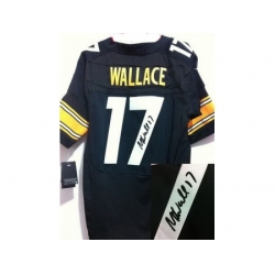Nike Pittsburgh Steelers 17 Mike Wallace Black Elite Signed NFL Jersey Nike Pittsburgh Steelers 17 Mike Wallace Black Elite Signed NFL Jersey