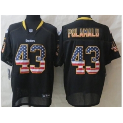 Nike Pittsburgh Steelers 43 Troy Polamalu Black Elite USA Flag Fashion NFL Jersey Nike Pittsburgh Steelers 43 Troy Polamalu Black Elite USA Flag Fashion NFL Jersey