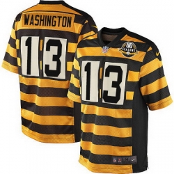 Nike Steelers #13 James Washington Yellow Black Alternate Mens Stitched NFL 80TH Throwback Elite Jersey Nike Steelers #13 James Washington Yellow Black Alternate Mens Stitched NFL 80TH Throwback Elite Jersey