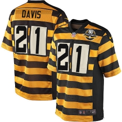 Nike Steelers #21 Sean Davis Yellow Black Alternate Mens Stitched NFL 80TH Throwback Elite Jersey Nike Steelers #21 Sean Davis Yellow Black Alternate Mens Stitched NFL 80TH Throwback Elite Jersey