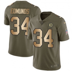 Nike Steelers #34 Terrell Edmunds Olive Gold Mens Stitched NFL Limited 2017 Salute To Service Jersey Nike Steelers #34 Terrell Edmunds Olive Gold Mens Stitched NFL Limited 2017 Salute To Service Jersey